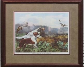 9015 - HUNTING SCENE BY CURRIER & IVES 25 X 21