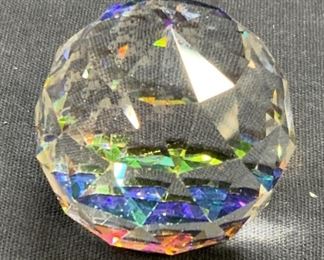 Prismatic Faceted Crystal Paperweight
