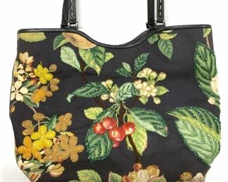 ISABELLA FIORE Beaded Floral Cherry Handbag
