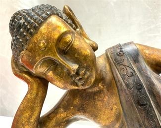 Guan Yin BUDDHA Gilt Wood Composite Sculpture
