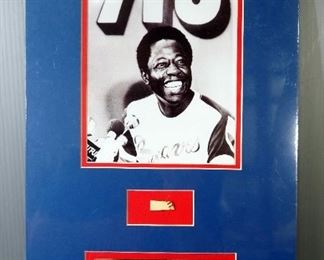 Hank Aaron Home Run Ball Piece, Qty 2, Hank Aaron Game Used Bat Piece From Topps, And Hank Aaron Book