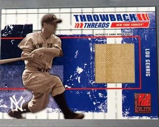 Lou Gehrig Pants Piece From Donruss, And Lou Gehrig Game Used Bat Sawdust