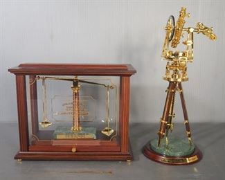 150th Anniversary California Gold Rush Assayer's Scale (With 1 Detached Piece), And 150th Anniversary Gold Rush Miners Transit Model