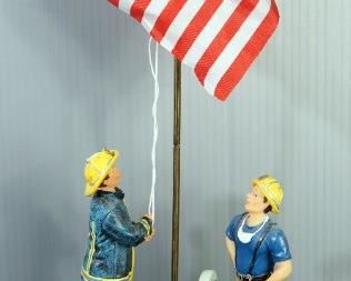 9-11 And World Trade Center Memorabilia, Includes Fire Fighters Raising Flag Statue, Coasters, WTC Posters, Viewing Platform Passes, Newspapers, More