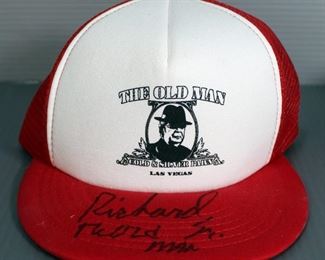 Richard "The Old Man" Harrison Autographed Hat, Harrison Was Star Of The Pawn Stars TV Show