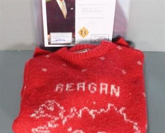 Ronald Reagan Hair Sample From Louis Mushro Collection, Reagan/Gorbachev 86 Sweater Regarding Reykjavik Iceland Summit