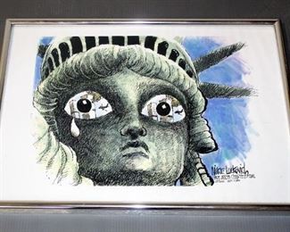 Mike Luckovid Liberty Mourns Framed Print, 24.5" W x 18.5" H