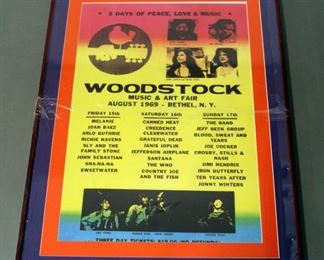 Woodstock Music & Art Fair Framed Poster, Double Matted, 31" W x 43" H