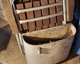 Vintage Aluminum Fold Up Chairs w/ wood