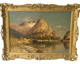 Adelsteen Normann Oil Painting of Norwegian Fjord