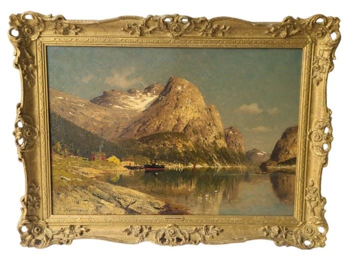 Adelsteen Normann Oil Painting of Norwegian Fjord
