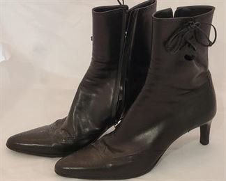 Ralph Lauren Collection Granny Booties Low Heel