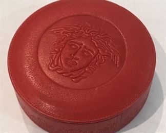 Vintage Gianni Versace Red Leather Jewelry Box