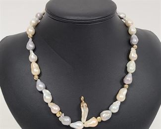 Cultured Freshwater Pearl Necklace & Slide