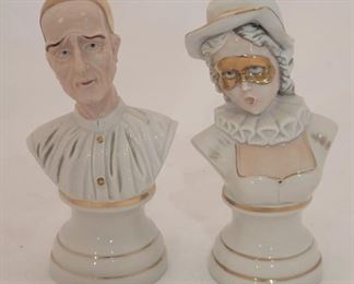 Rare Pair of Capodimonte Porcelain Pedestal Busts
