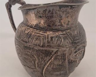 Neat Peruvian Sterling Silver Pitcher Vase