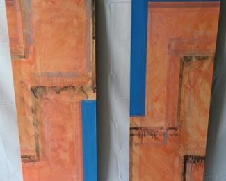 Two Roberto Caracciolo Abstract Panel Paintings