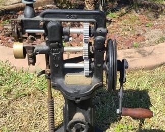 Rare Antique Steampunk Iron Shoe Making Machine