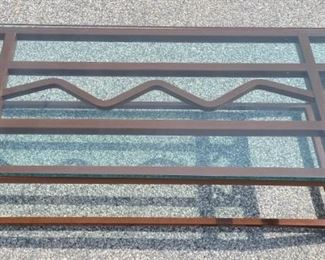 Quality Heavy Iron Base Glass Top Coffee Table