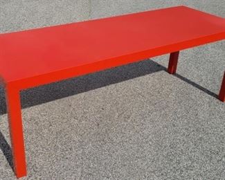 Vintage Large Industrial Red Enamel Dining Table
