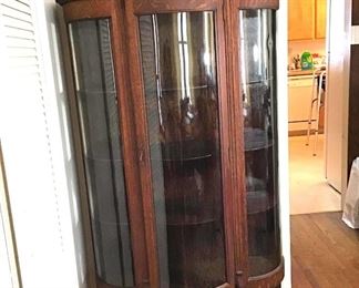 Antique Hardwood Curio Cabinet