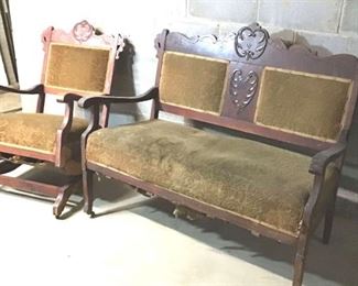Antique Settee And Rocker