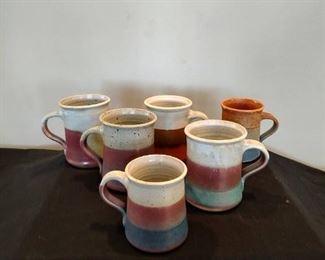 6 Mugs by Linda Sharpless