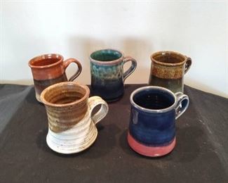 5 Little Mugs by Linda Sharpless