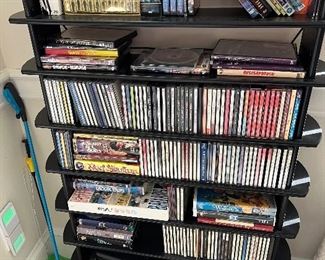 Lots of cds and books