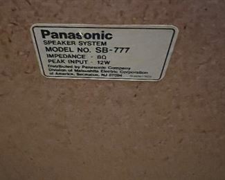 Panasonic speakers Model No. SB-777