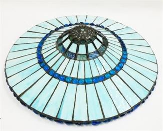 Flat Blue Tiffany-Style Lampshade
