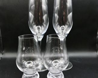 Riedel Wine Glasses and The Glencairn Whiskey Glass Bundle (Total of 4)
