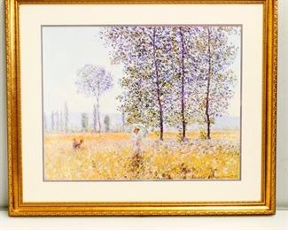 "Poplars in the Sun" by Claude Monet Framed Print
