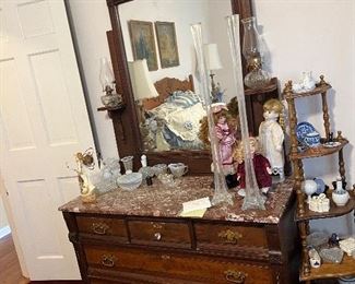 Marble top antique dresser