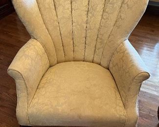 Cream fabric side chair