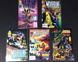 Marvel Comics, X-Men Wolverine Gambit Victims No. 2, Wolverine No. 99, 102, 104, Wolverine Badrock No. 1
