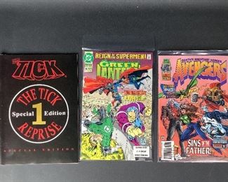 The Tick Special Edition 1 Reprise, Green Lantern Reign of the Supermen No. 46, Avengers No. 401