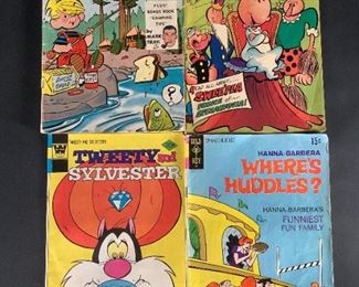 Vintage Gold Key Where's Huddles, Whitman Tweety and Sylvester, Charlton Comics Popeye, and Dennis the Menace Magazine Series