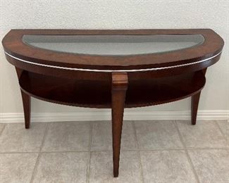 (1) Console Table w/ Glass Top - Espresso Finish