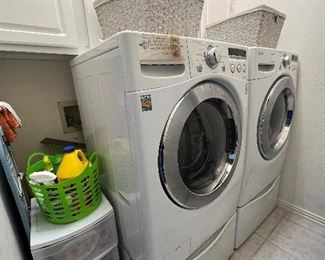 LG Front-Loading Washer and Dryer Set | Cleaning Supplies 