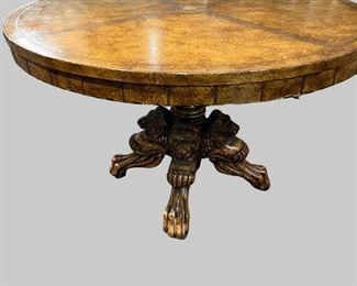 One of two round dining room tables