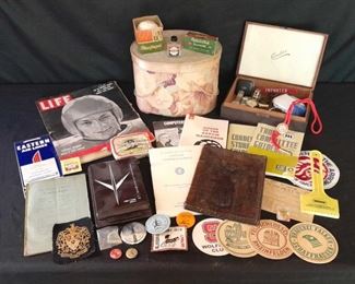 Great Vintage Variety of Collectible Lot Advertising, Boy Scouts, Sewing, Patches, Pins, More