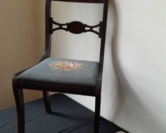 Vintage Needle Point Chair and Ottoman