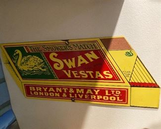 Antique porcelain Swan Vestas advertising sign