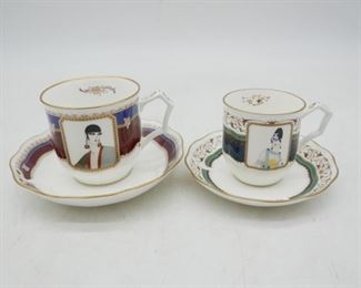 Shiseido Hanatsubaki Club Esprit d'Erte Bone China Teacup and Saucer Set

