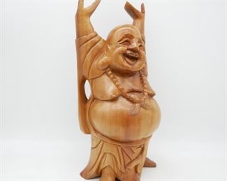 Large Carved Wood Buddha
