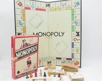 Vintage 1954 Parker Brother's Monopoly Game Popular Edition
