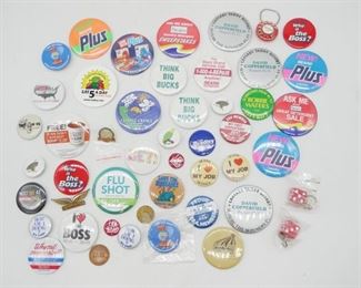 Assortment of Pin Buttons (Total of 44)
