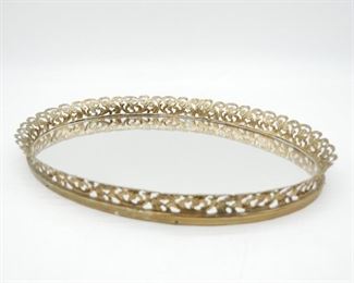 Oval Mirror Vanity Tray
