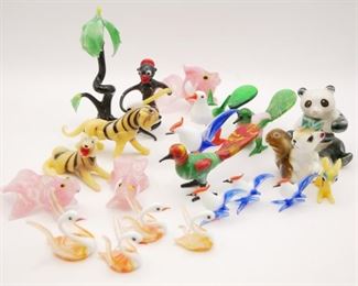Miniature Glass Animal Figurines (Total of 20)
